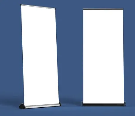 El Roll up es un expositor de aluminio con base auto enrollable y sistema de exposición a 1 cara. Se trata de un práctico display publicitario, ligero y fácil de montar e instalar en cualquier lugar. Impreso en lona mate 510 gr., un material premium que ofrece un acabado óptimo. • Medidas gráficas: 85 ó 100 x 205cm • Medidas estructura montada: 87 ó 102 x 210cm Recomendado para campañas publicitarias de corta durada. Para más durabilidad e imágenes más cromáticas se puede imprimir en lona mate PVC de 440 gr.